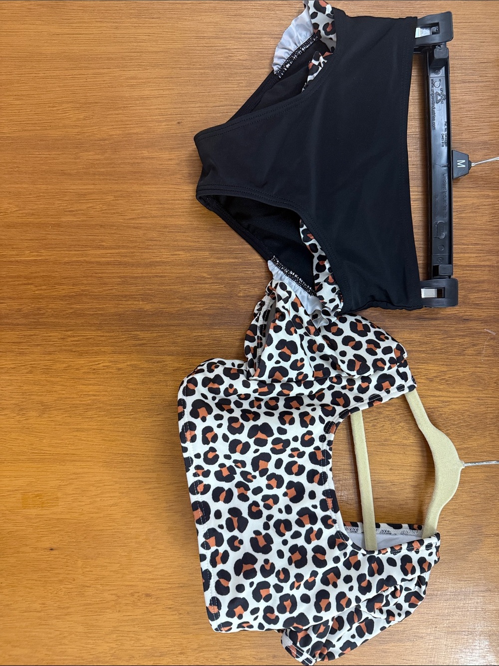 Cat & Jack Black and Leopard Print One-Piece Swimsuit